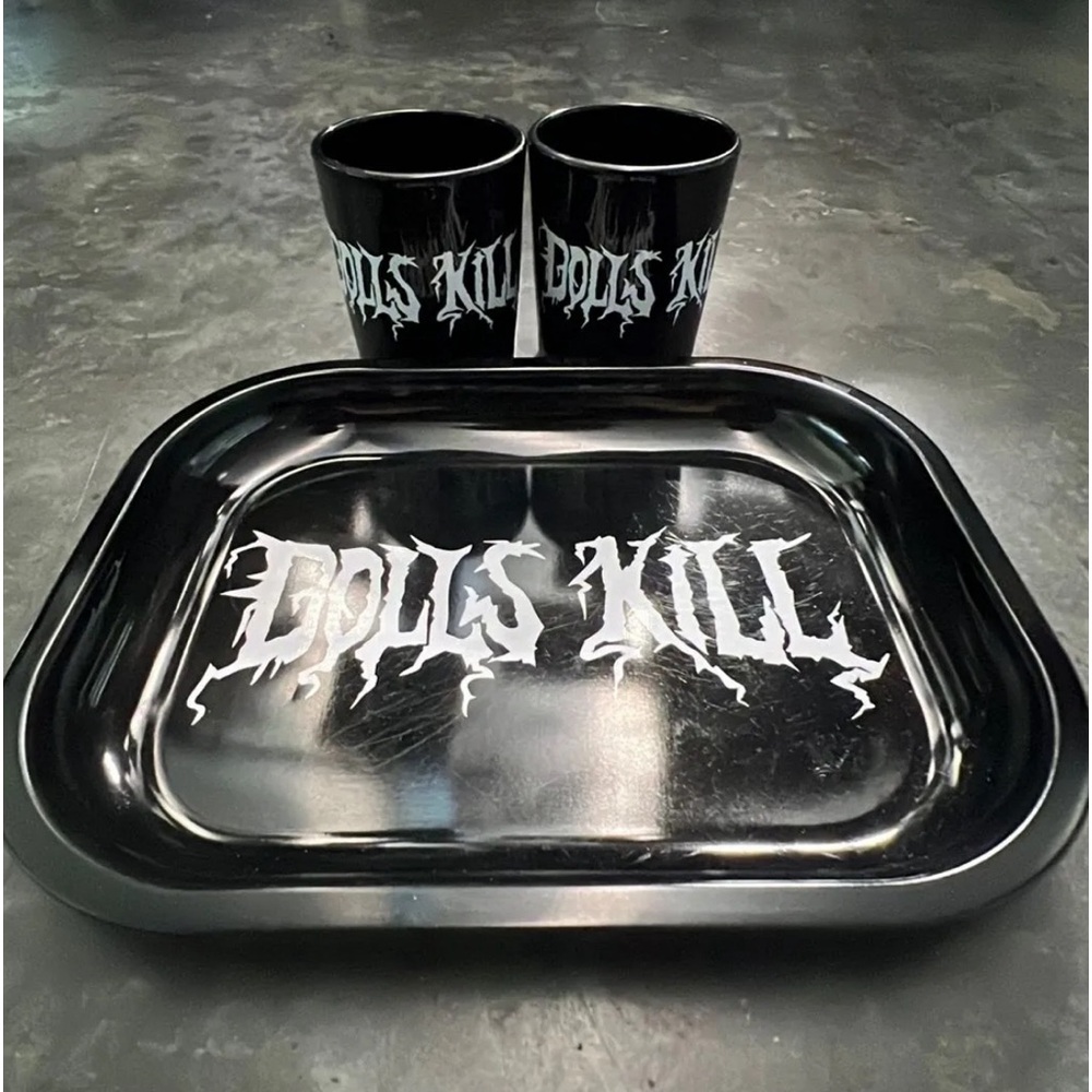 NWT - UNRELEASED DOLLS KILL ROLLING/TRINKET TRAY & SHOT GLASS BUNDLE